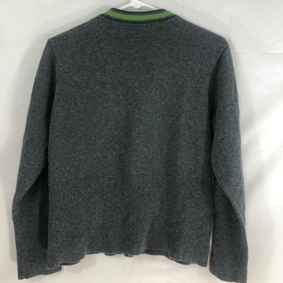 Columbia Grey & Green Snowflake Wool Sweater XL - Picture 2 of 10
